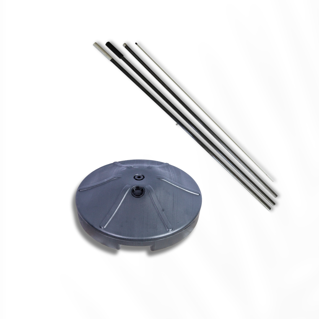 KIT BASE E ESTRUTURA PARA WIND BANNER - MODELO DE 2,5m, 3,5m e 4,2 mts.